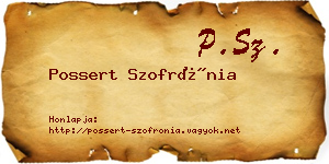 Possert Szofrónia névjegykártya